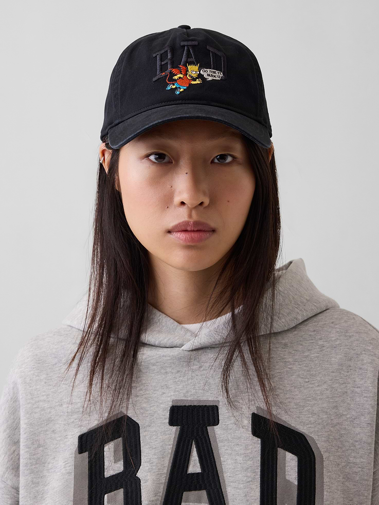 Image 2 of 5, The Simpsons BAD Logo Baseball Hat