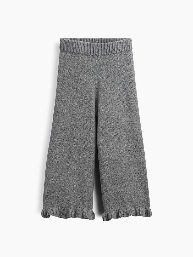 Image 2 of 4, CashSoft Ruffle Wide-Leg Pants
