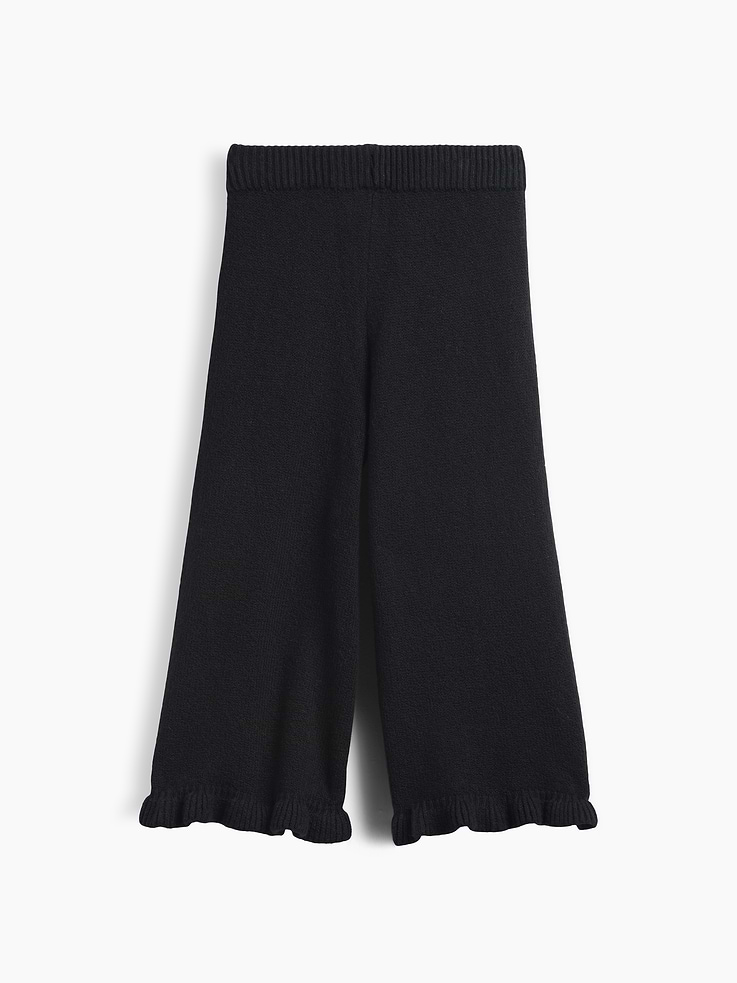 Image 3 of 4, CashSoft Ruffle Wide-Leg Pants