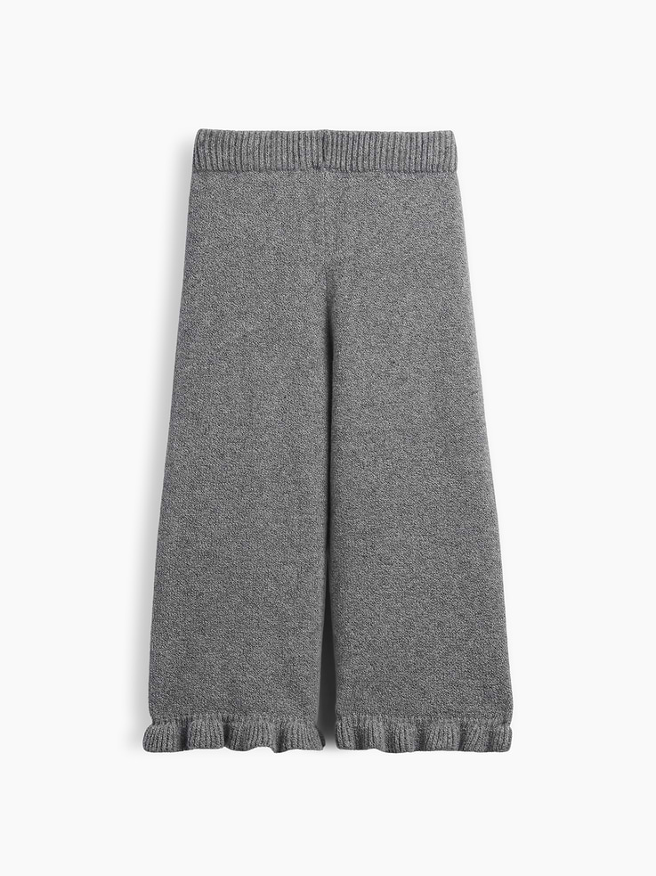 Image 3 of 4, CashSoft Ruffle Wide-Leg Pants