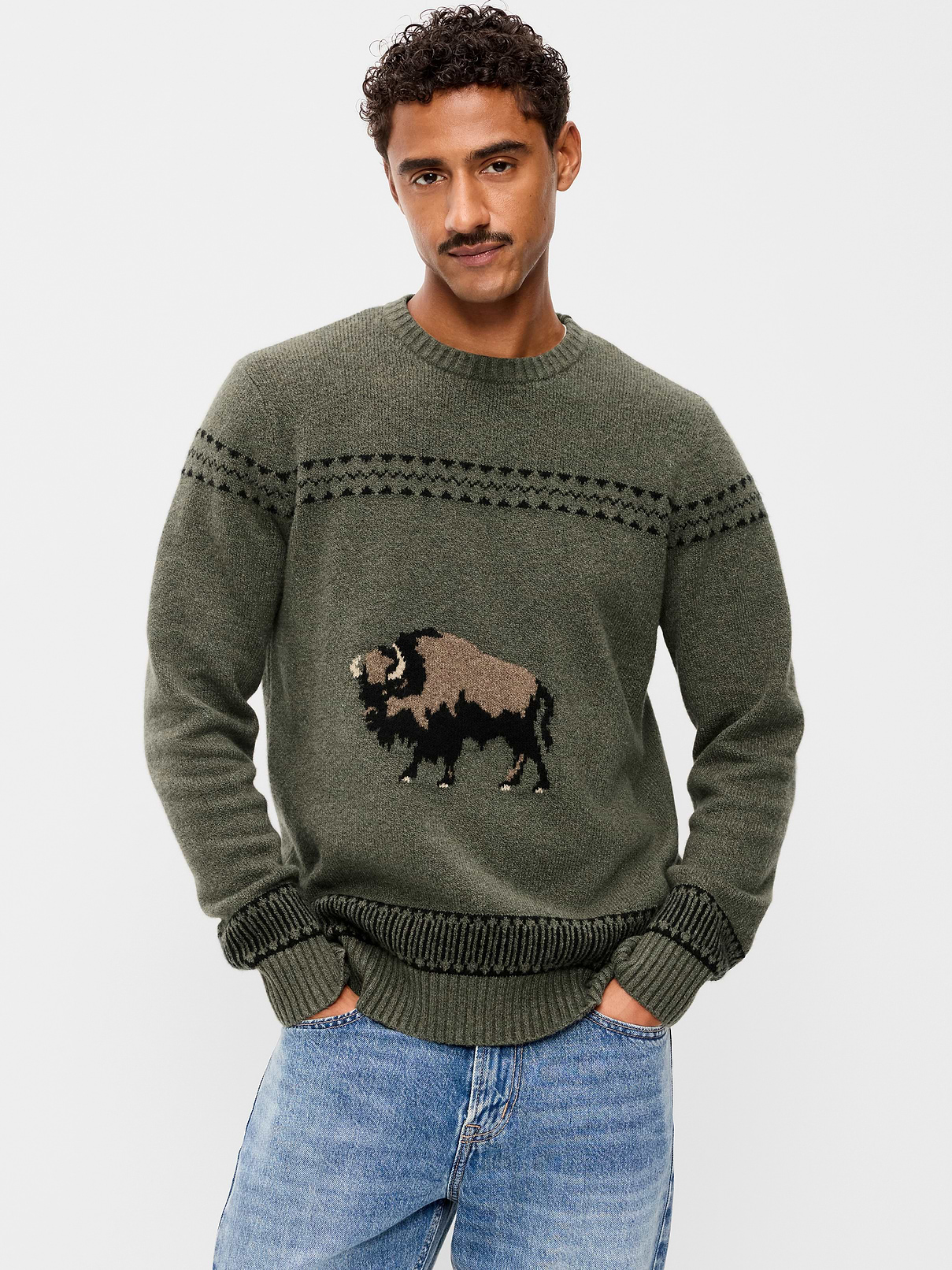 Image 1 of 3, crew neck, long sleeves, rib-knit trim, pullover style, prints varies, Product #1182480