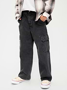 Image 1 of 4, interior adjustable waistband, sizes 5-8 snap-button closure, regular button closure sizes 10-20, zip fly, slanted side pockets, flap cargo pockets, patch pockets at back, Product #1183764