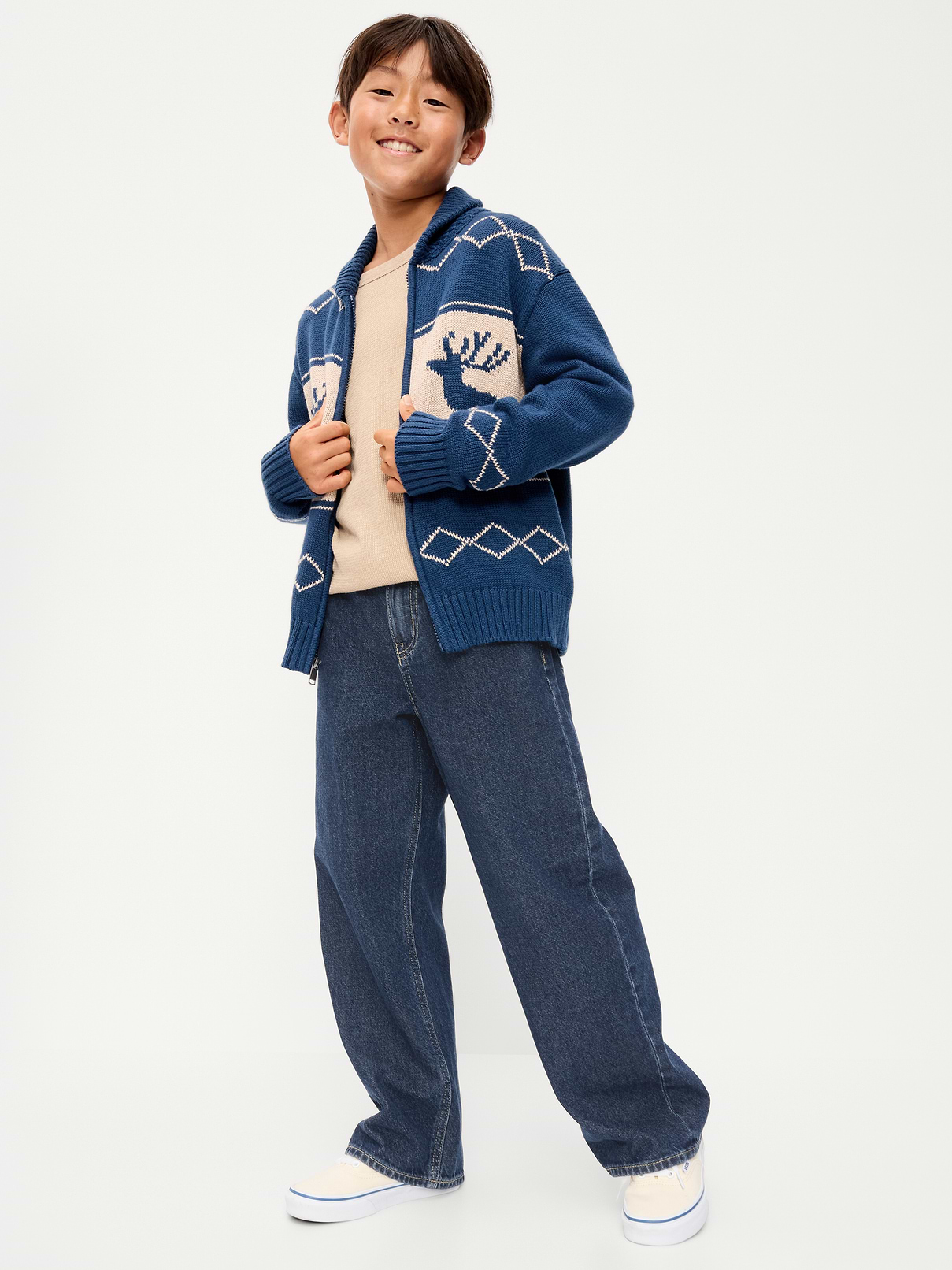 Image 3 of 5, Baggy Non-Stretch Jeans for Boys