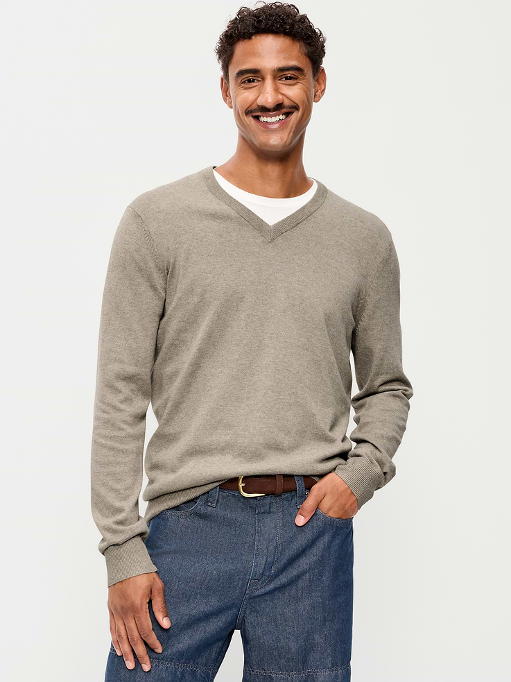 Image 1 of 4, v-neck, long sleeves, rib-knit trim, pullover style, Product #903465