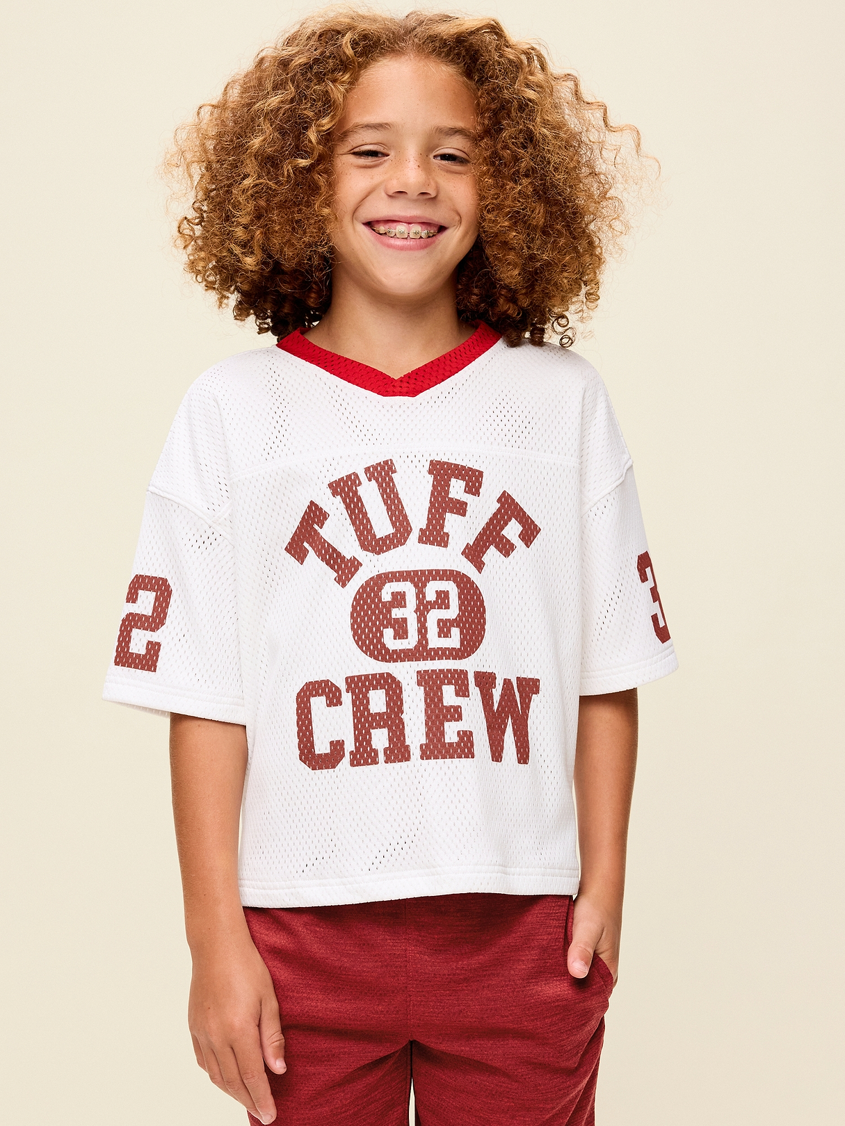 Oversized Mesh Graphic Football T-Shirt for Boys | Old Navy