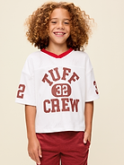 Image 1 of 2, v neck, short sleeves, drop shoulders, graphic at front, Product #906056