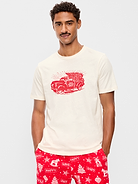 Image 1 of 3, rib-knit crew neck, short sleeves, graphic varies by color, Product #909610
