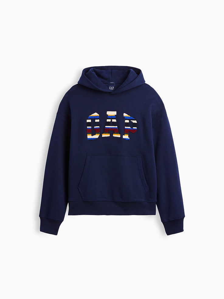 Image 5 of 5, VintageSoft Oversized Happy Stripe Logo Hoodie