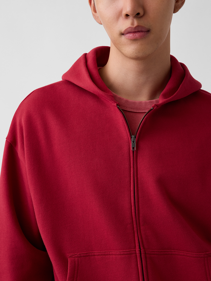 Image 4 of 5, Adult Heavyweight Oversized Zip Hoodie