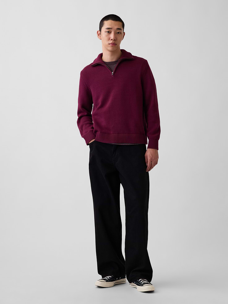 Image 2 of 5, Relaxed Quarter-Zip Sweater