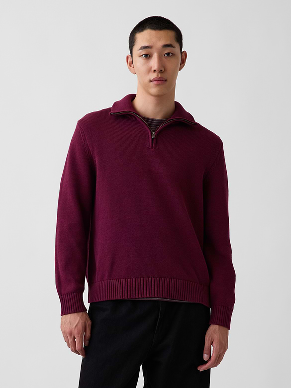 Relaxed Quarter-Zip Sweater