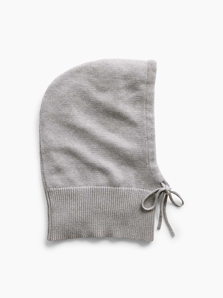 Image 1 of 3, Soft knitted cotton hood., Drawcords at front., Ribbed neck., Product #913080