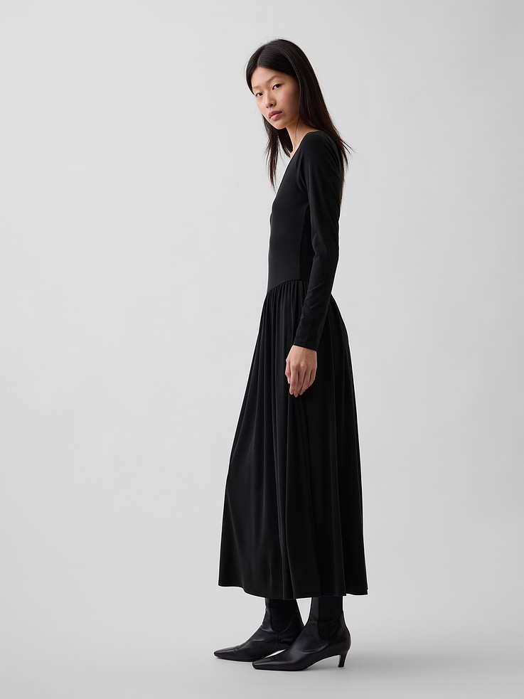 Image 3 of 5, Drop-Waist Maxi Dress