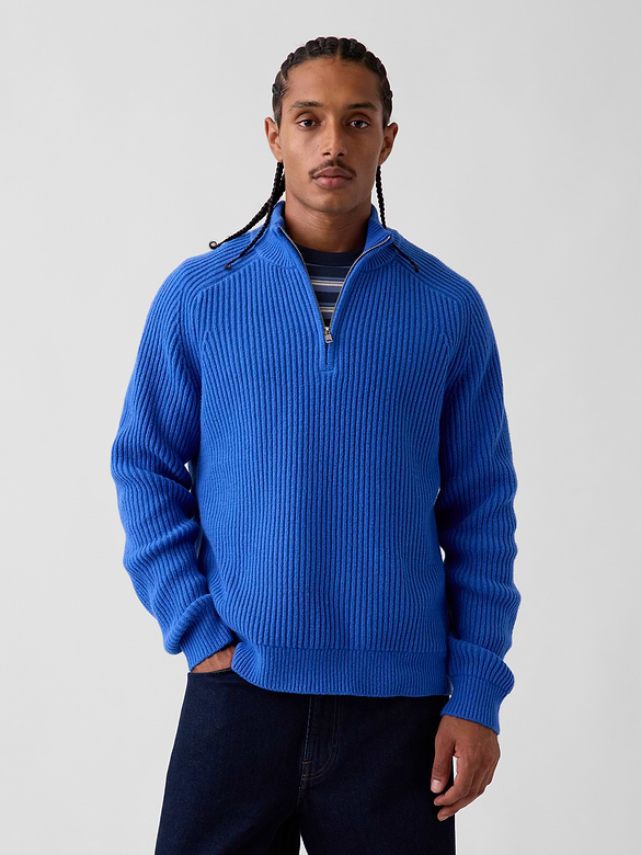 CashSoft Rib Quarter-Zip Sweater