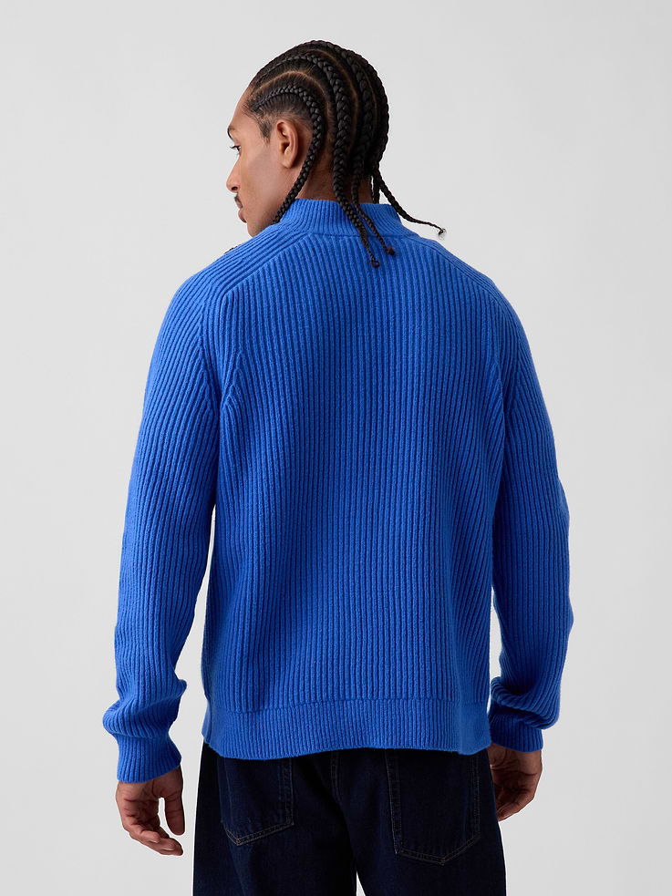 Image 3 of 5, CashSoft Rib Quarter-Zip Sweater