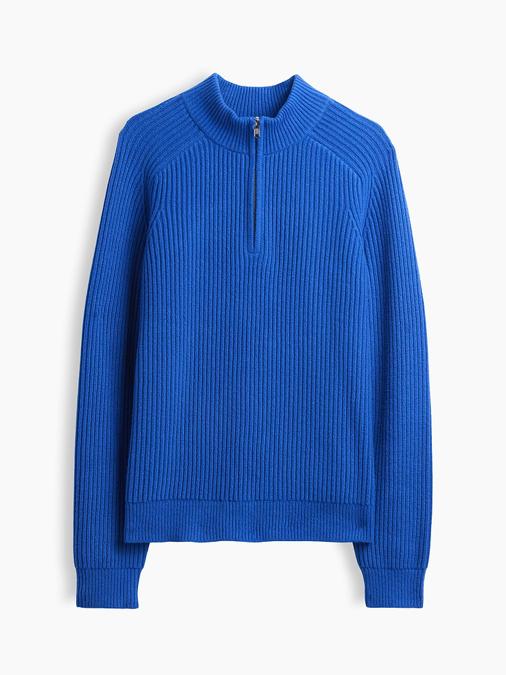 Image 5 of 5, CashSoft Rib Quarter-Zip Sweater