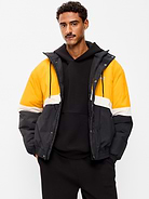 Image 1 of 7, built-in drawstring hood, long sleeves, full length zipper, graphic at front, welt pockets, Product #916233
