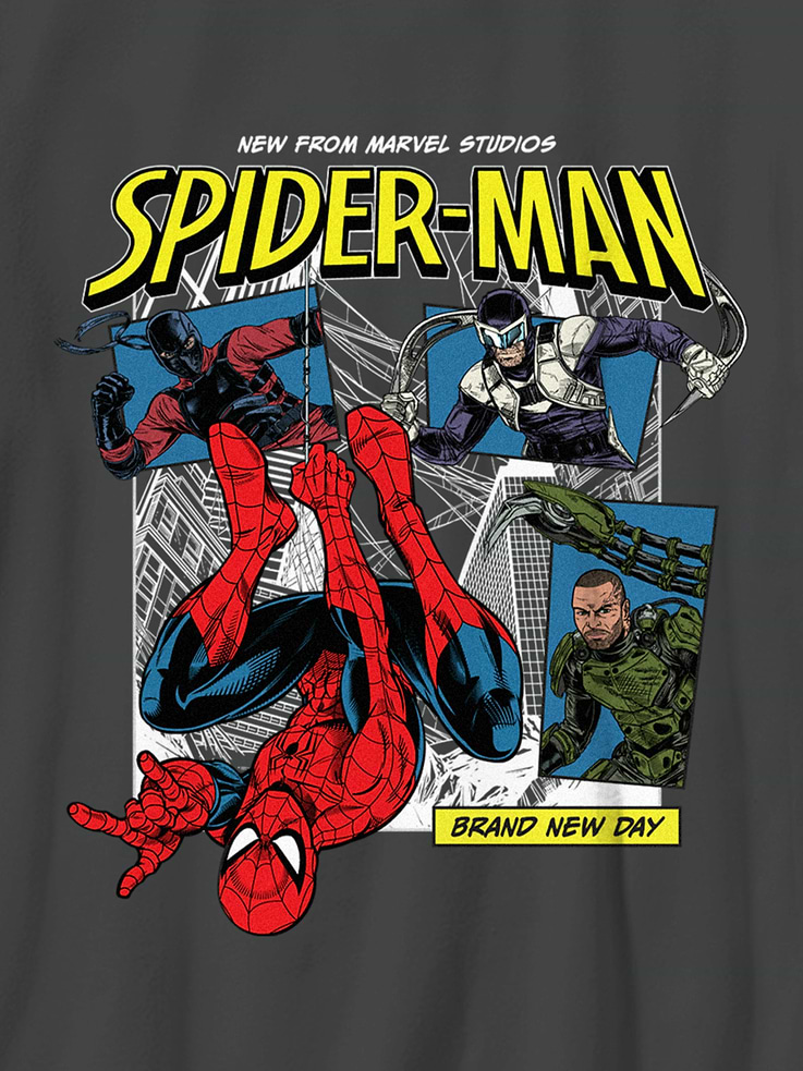 Image 3 of 3, Kids SpiderMan Brand New Day Poster Panels Graphic T-Shirt