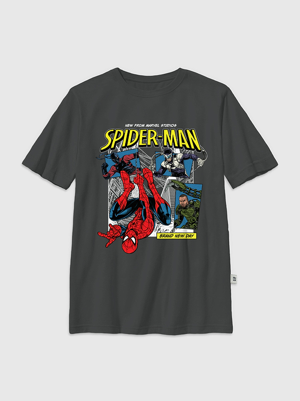 Kids SpiderMan Brand New Day Poster Panels Graphic T-Shirt