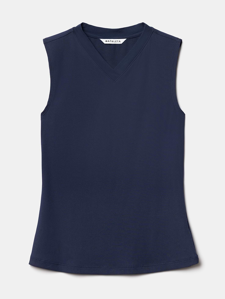 Image 7 of 7, Signature Rib V-Neck Muscle Tank