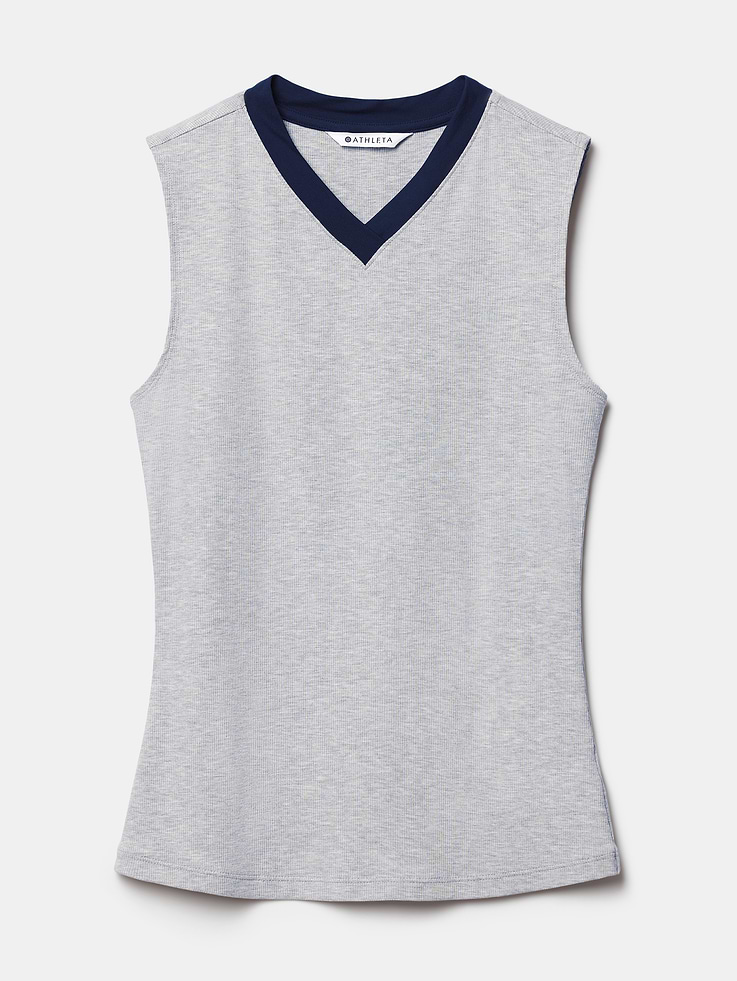 Image 6 of 6, Signature Rib V-Neck Muscle Tank