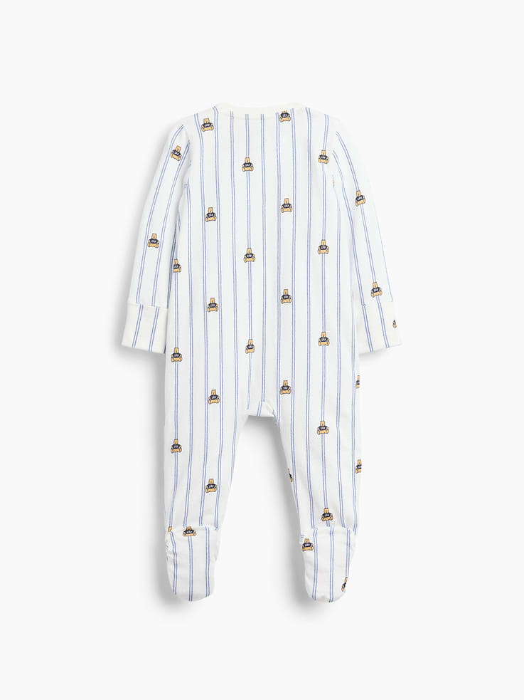 Image 2 de 2, Une-pièce à pieds à motif en coton biologique pour Bébé