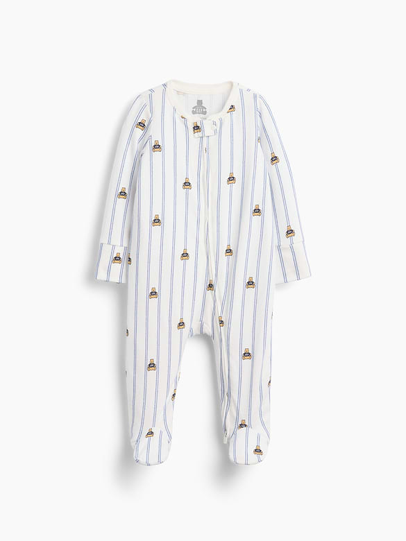 Baby Organic Cotton Print Footed One-Piece