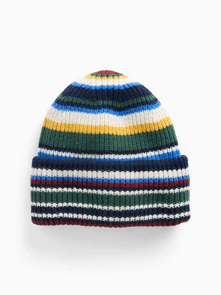 Image 1 of 2, Soft, chunky knit cotton-blend beanie., Rolled brim., This product was made in a factory that invests in gender equity and women’s empowerment through RISE. Learn more at gapinc.com/equity ., Product #1185040