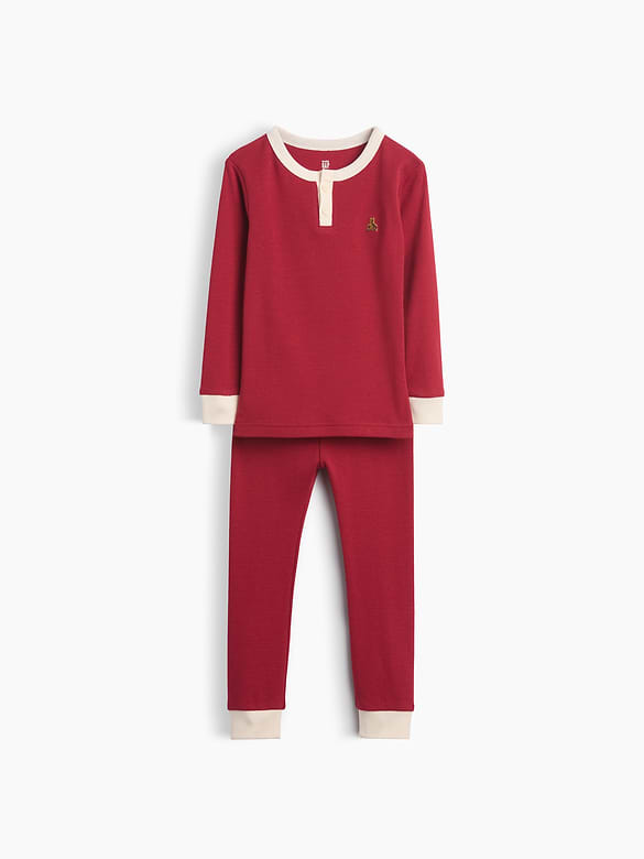 Baby & Toddler Organic Brushed Cotton Henley PJ Set