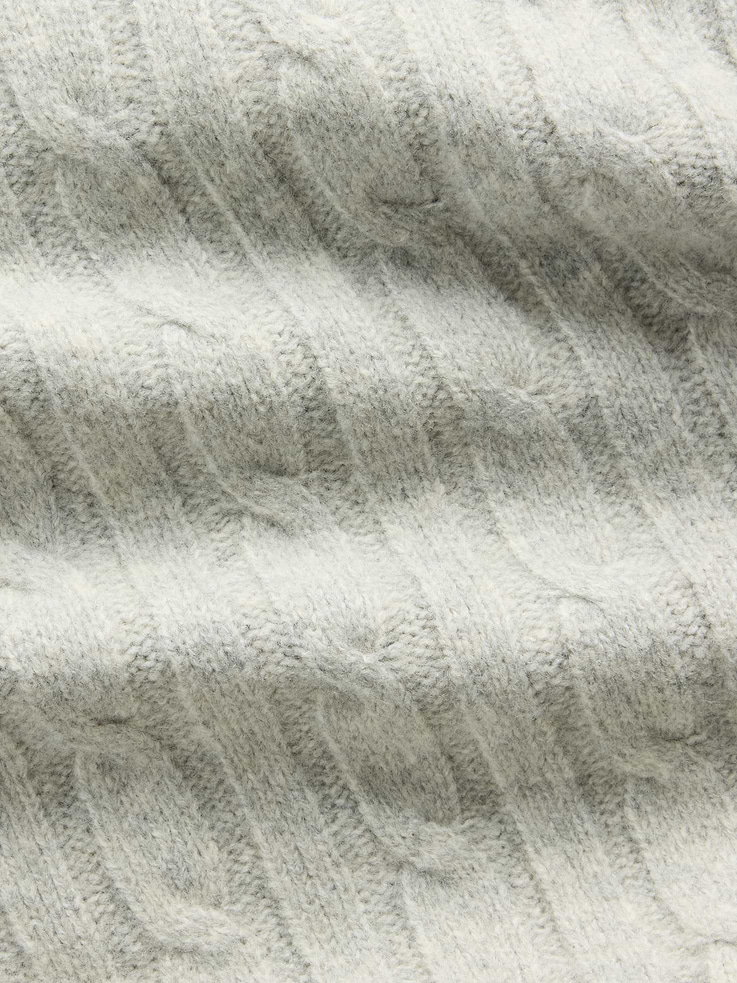 Image 2 of 3, CashSoft Cable-Knit Zip Cardigan