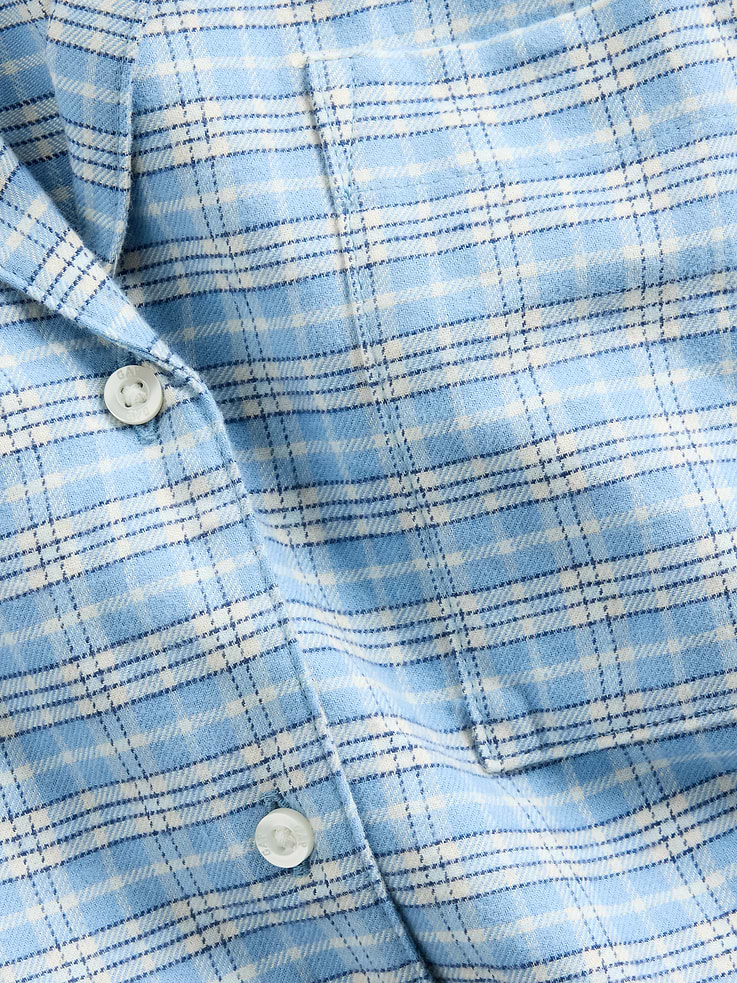 Image 2 of 3, Flannel Crop PJ Shirt