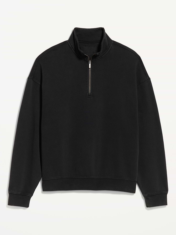 Image 1 of 5, Make your moves in Old Navy Sport's Lived-In Pro: Breathable, premium cotton with lived-in softness., mock neck, long sleeves, drop shoulders, pullover style, Product #907963