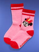 Image 1 of 2, notched toe seams for added comfort, textured gripper dots at soles, Product #915705