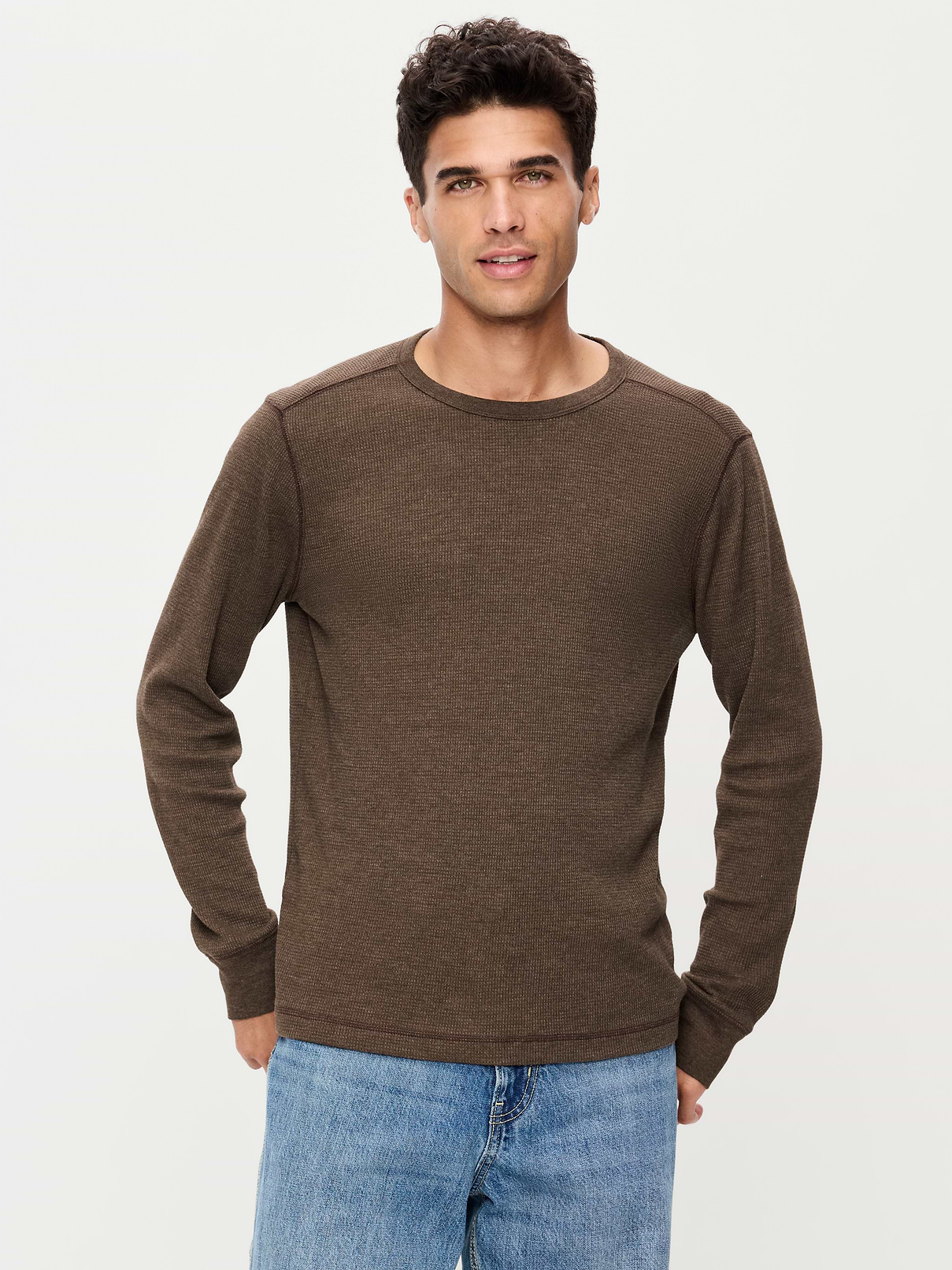 Image 1 of 3, crew neck, long sleeves, rib-knit trim, Product #909054