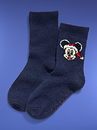 Image 1 of 2, notched toe seams for added comfort, textured gripper dots at soles, Product #915705