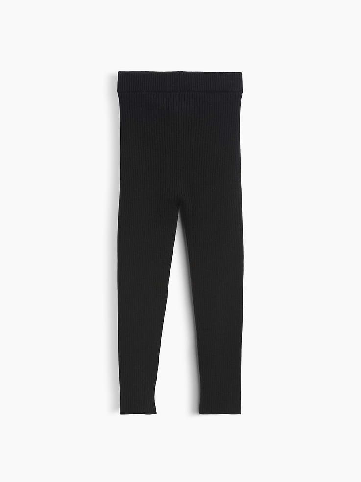 Image 1 of 3, Our bestselling fabric that feels cashmere-soft. Crafted in a midweight plush yarn. Refined with a special brushed technique. It's everyday luxury., Supersoft, ribbed knit cotton-blend sweater leggings., Elasticized waist., Product #906781