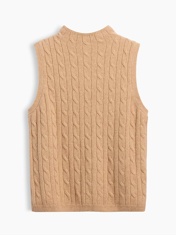 CashSoft Cable-Knit Sweater Vest
