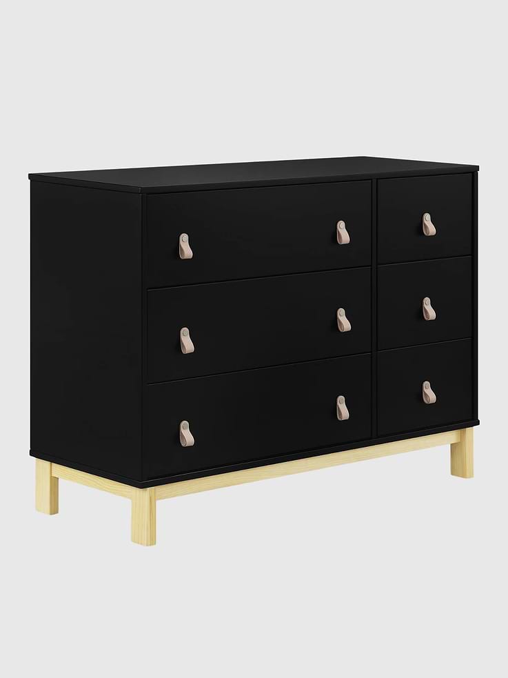 Image 1 of 6, The babyGap Legacy 6 Drawer Dresser is a great addition to any nursery or kid's bedroom., This versatile dresser has a mix of 3 small and 3 large drawers to simplify organization, and leather pulls for an elevated look., Pair with the coordinating Changing Top (sold separately) convert the dresser into a convenient changing table., Interlocking drawer system limits the number of drawers that can be opened at one time for you child's safety., All babyGap dressers are UL Stability Verified, tested to ASTM F2057 Furniture Safety Standard, the voluntary industry tip over standard for dressers., For additional security, we strongly recommend that all dressers in your home be anchored; all babyGap dressers include a wall anchor., Durable and easy to clean finish; wipe with damp cloth and dry immediately.