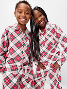 Image 1 of 3, notched collar, long sleeves, patch pocket at chest, full button front, matching pajama pants, elasticized waistband, on-seam pockets, all-over print, Product #904628