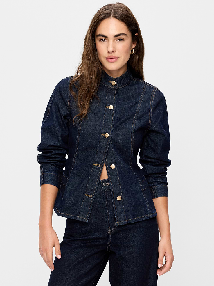 Image 1 of 7, officer collar, long sleeves, button front, Product #1181338
