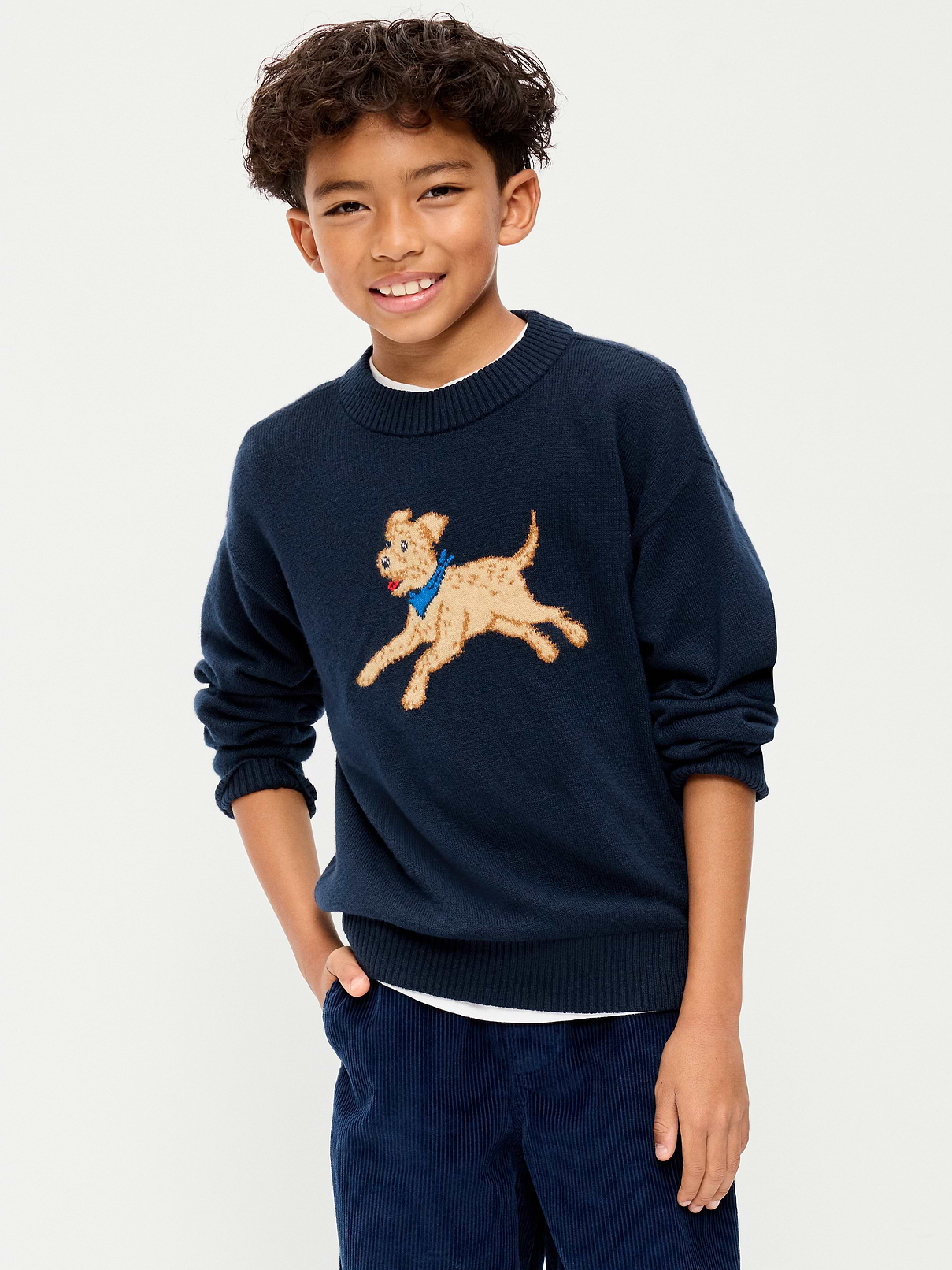 Image 1 of 3, crew neck, long sleeves, drop shoulders, graphic at front, Product #1182757