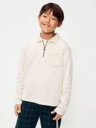 Image 1 of 3, pointed collar, quarter-zip, long sleeves, drop shoulders, pocket at chest, Product #1182736