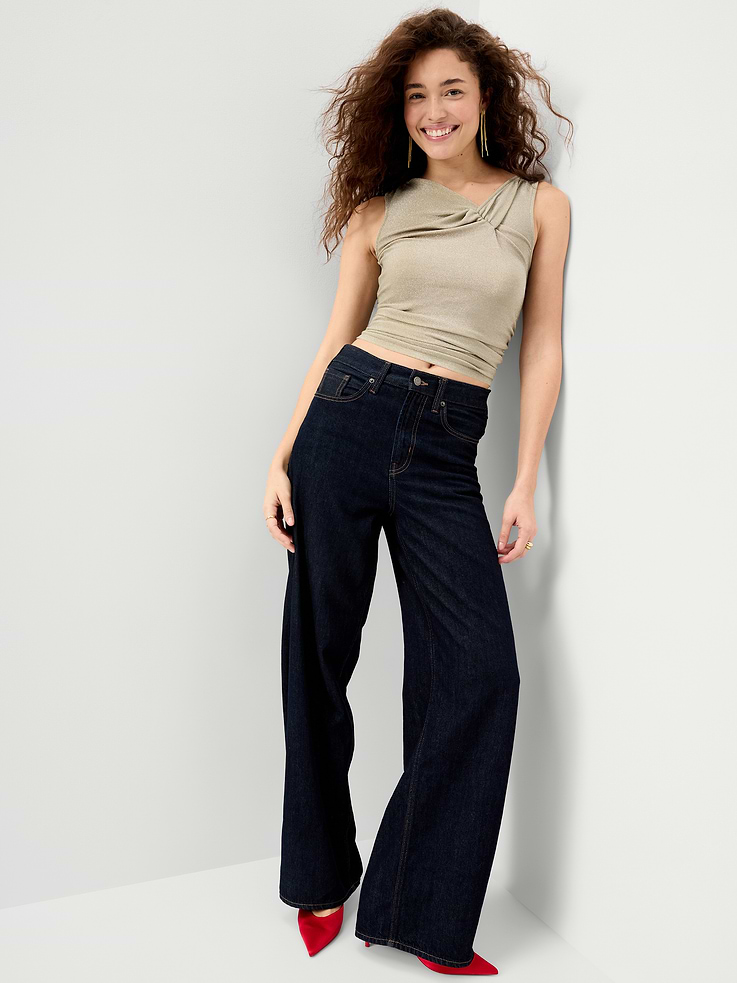 Image 3 of 9, Sleeveless Shimmer Twist-Front Top