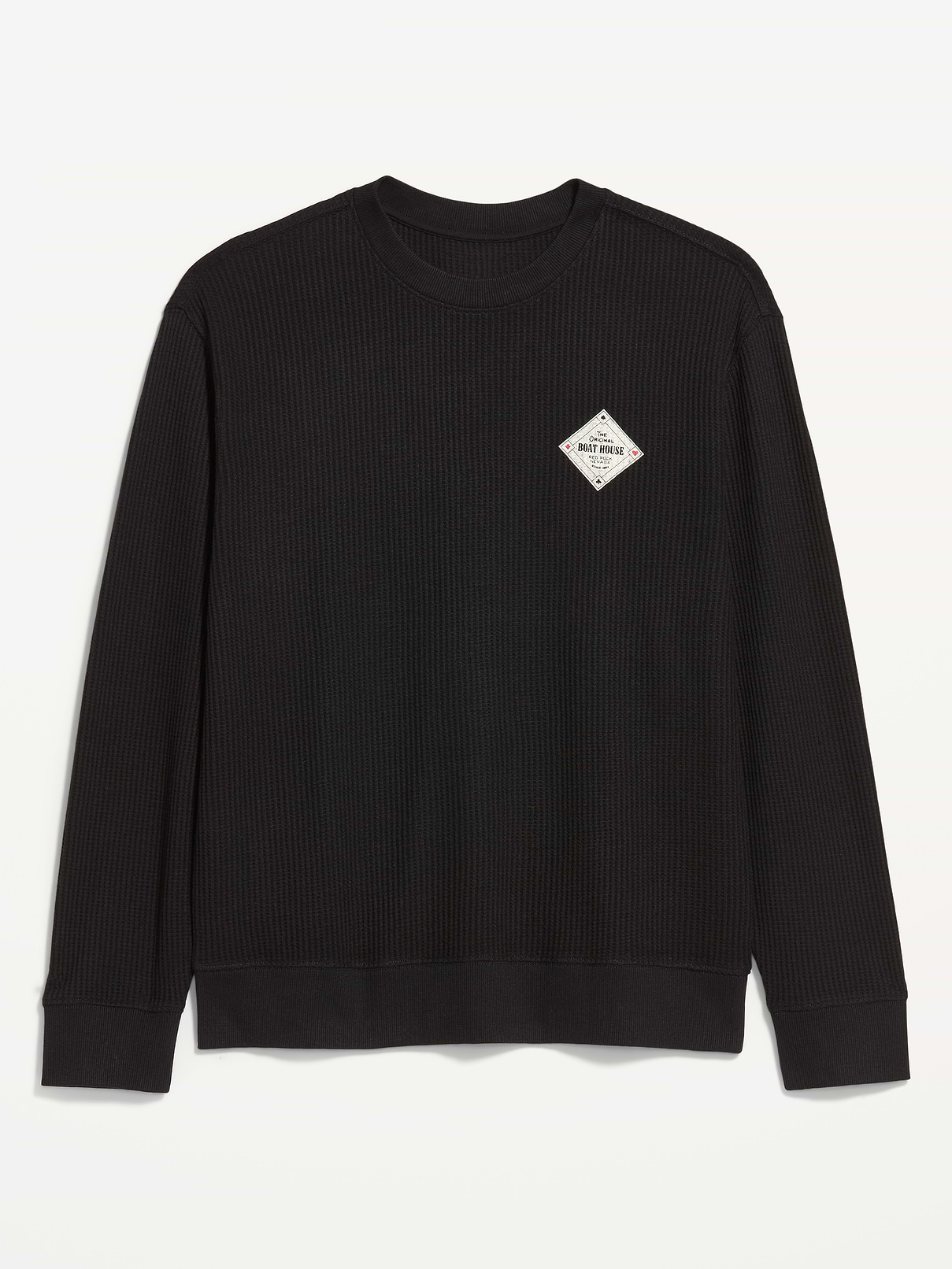Image 3 of 3, Crew-Neck Waffle Graphic T-Shirt