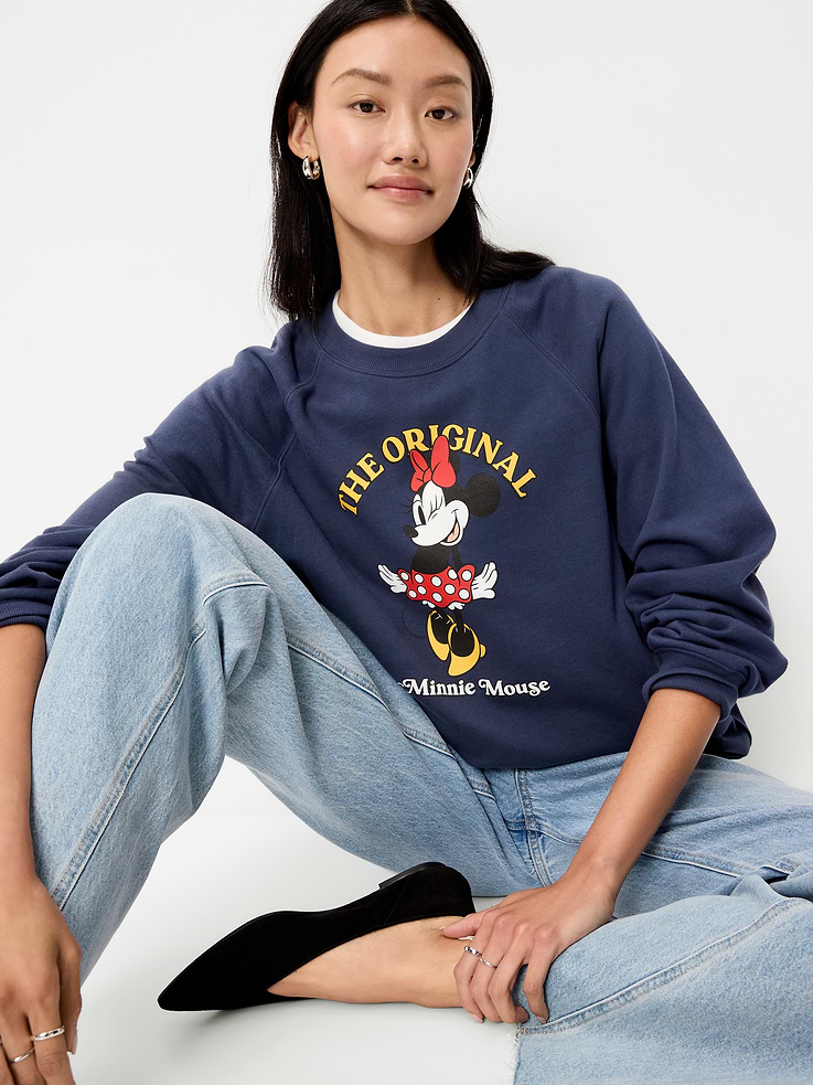 Image 3 of 9, Old Navy x Disney Minnie Mouse Oversized Raglan Sweatshirt for Women