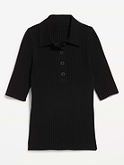 Image 1 of 3, spread collar, 4-button placket, elbow-length short sleeves, pullover style, Product #1195913