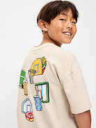 Image 1 of 2, crew neck, short sleeves, drop shoulders, graphic at front, Product #894071