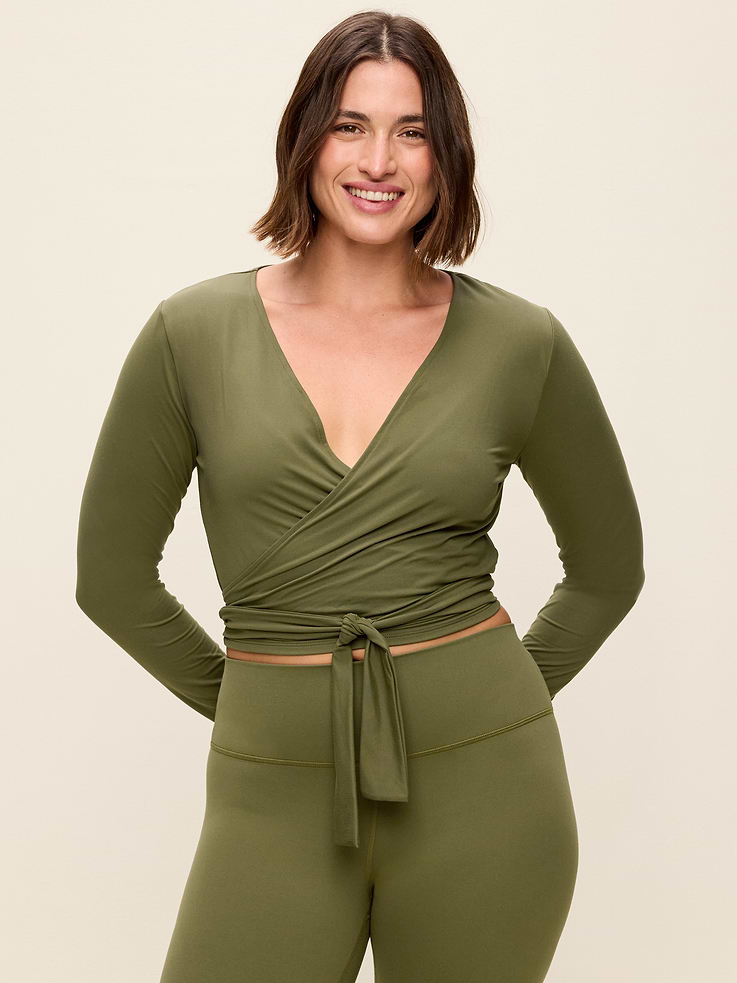 Image 5 of 9, StudioSmooth Long-Sleeve Wrap Top
