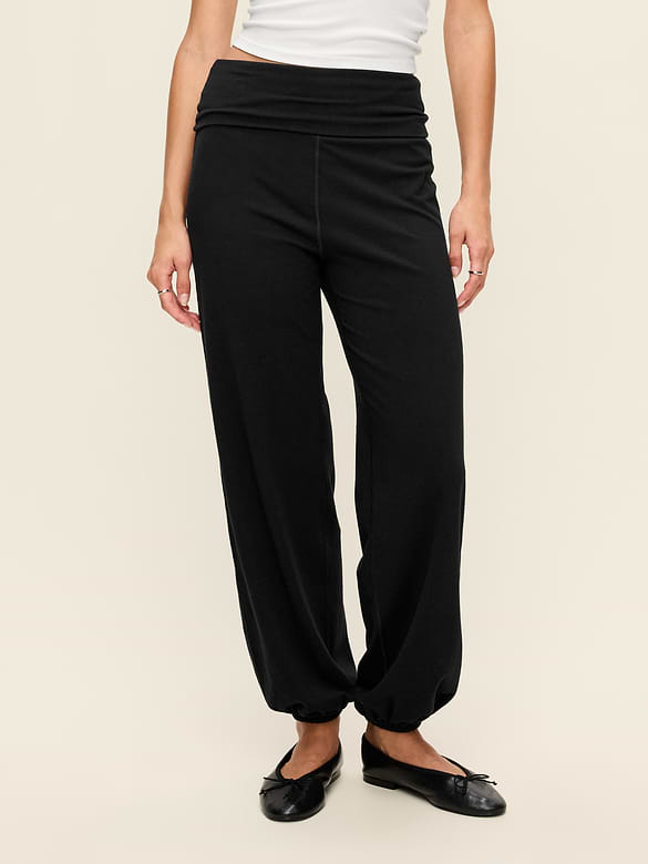 Fold-Over Waist Fitted Joggers