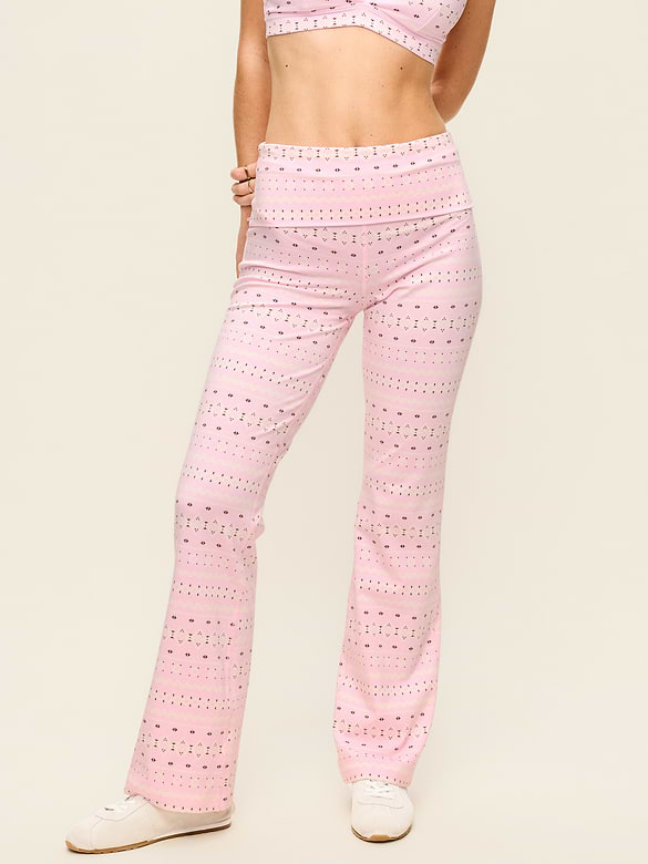 High-Waisted PowerChill Fold-Over Bootcut Leggings
